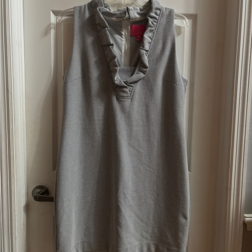 Lilly Pulitzer Gray Ruffled Mini Dress